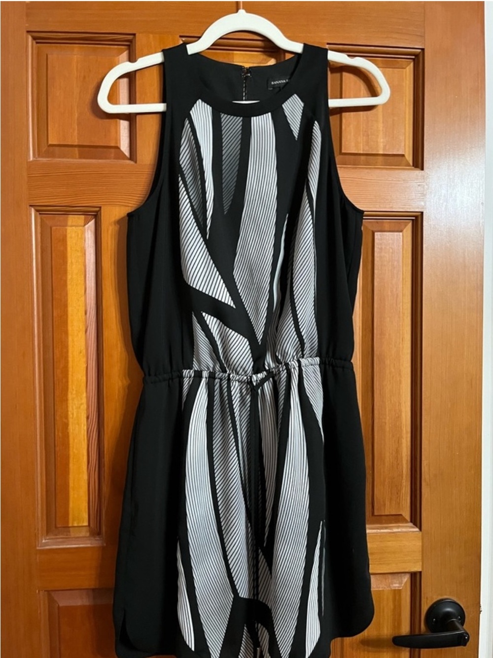 Banana Republic Black and White Sleeveless Mini Dress